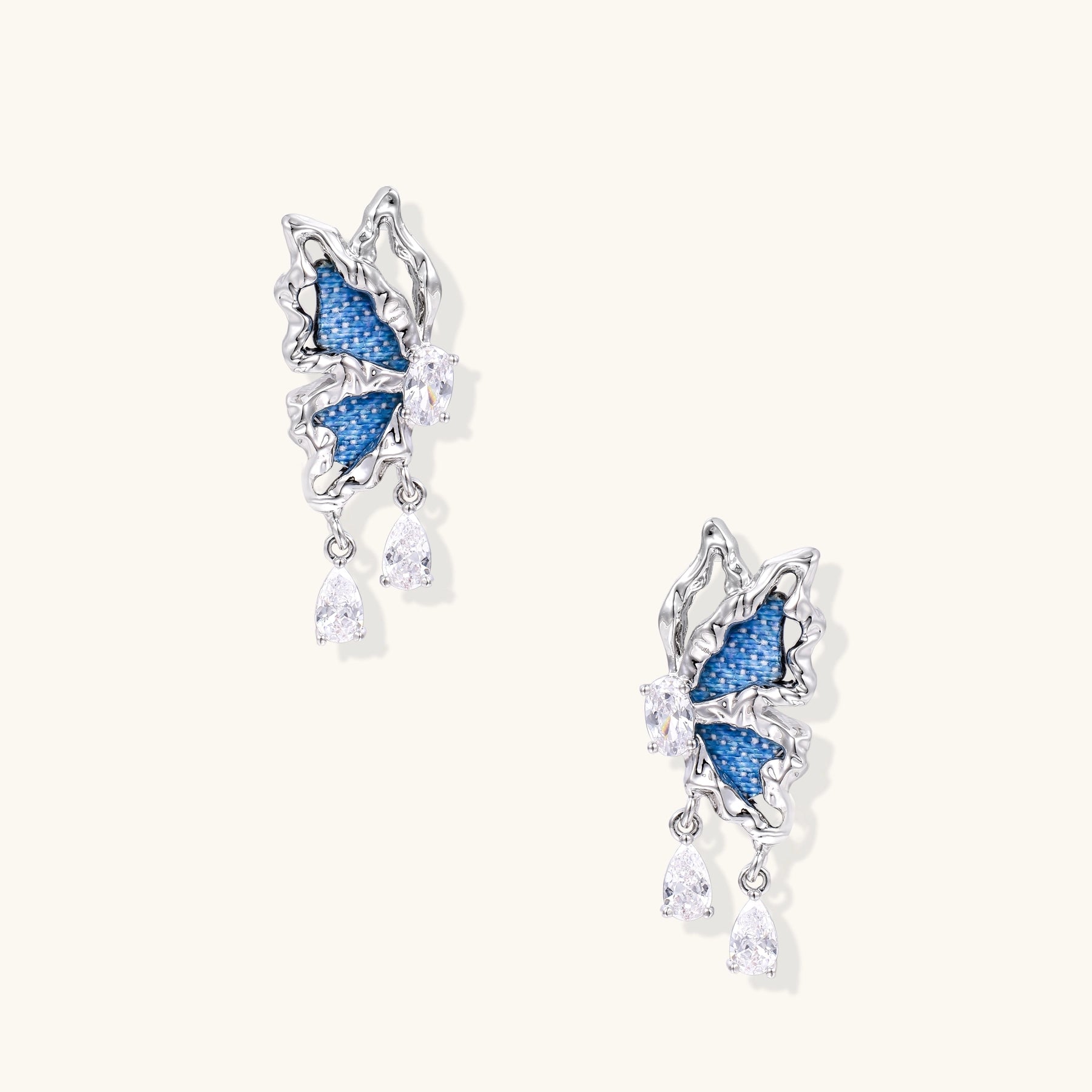 Denim Dreams Butterfly Earrings