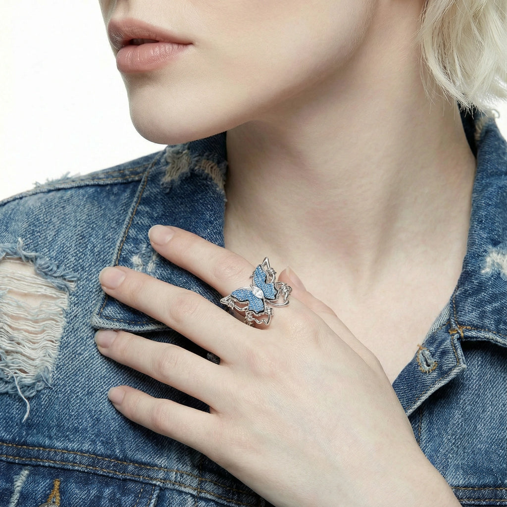 Azure Butterfly Ring