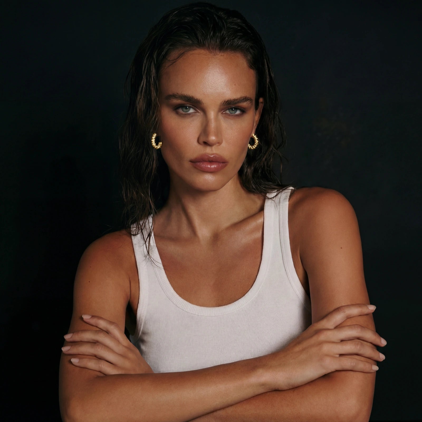 Twisted Gold Hoops
